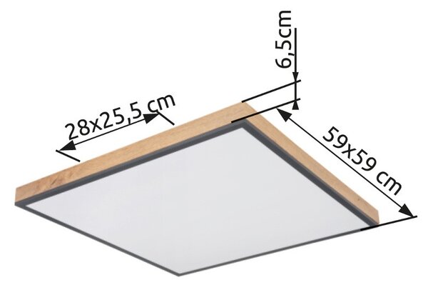 Globo 416080WD3 LED stropní svítidlo Doro 1x36W | 2250lm | 3000K - hnědá, černá, opál