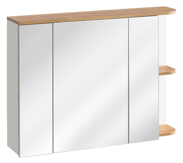 Comad Koupelnová skříňka se zrcadlem Platinum bílá/dub zlatý