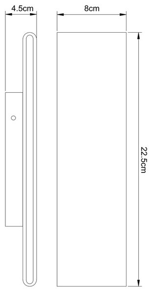 Globo 41751-8B LED nástěnné svítidlo Siegfried 1x8W | 240lm | 3000K - vypínač na těle, černá