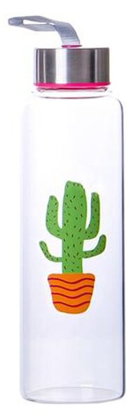 Toro Skleněná láhev s víčkem 390ml Kaktus MIX motivů