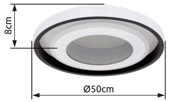 Globo 41290-52 LED stropní svítidlo Lucky 1x52W | 2260lm | 2700-6000K - stmívatelné, dálkové ovládání, noční režim, paměťová funkce, bílá, černá, opál