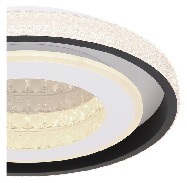Globo 41290-52 LED stropní svítidlo Lucky 1x52W | 2260lm | 2700-6000K - stmívatelné, dálkové ovládání, noční režim, paměťová funkce, bílá, černá, opál