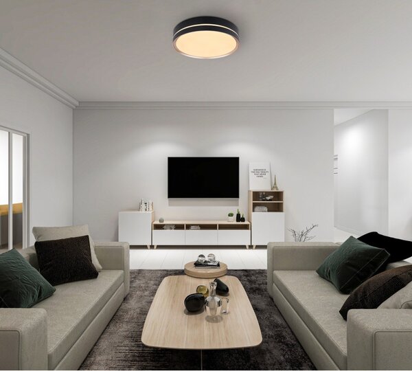Globo 41759-24 LED stropní svítidlo Manni 1x24W | 1100lm | 2700-6500K - dálkové ovládání, stmívatelné, noční režim, paměťová funkce, černá, bronzová, bílá, opál