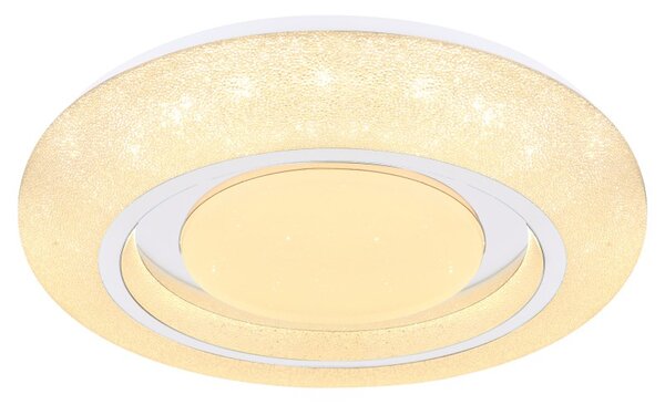 Globo 483111-24 LED stropní svítidlo Rada 1x24W | 1800lm | 3000-6000K - třpytivý efekt, stmívatelné, bílá, opál