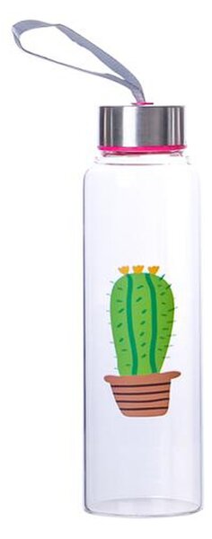 Toro Skleněná láhev s víčkem 390ml Kaktus MIX motivů