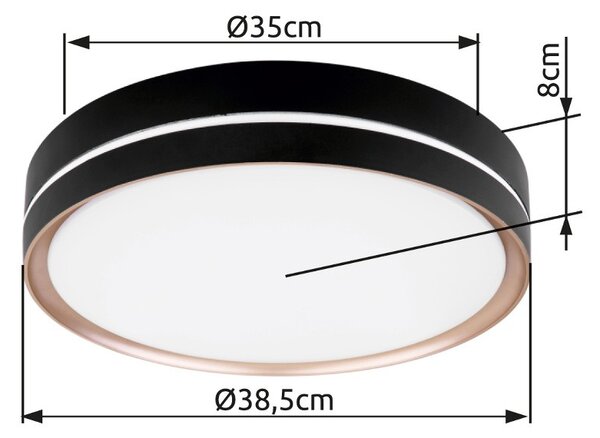 Globo 41759-24 LED stropní svítidlo Manni 1x24W | 1100lm | 2700-6500K - dálkové ovládání, stmívatelné, noční režim, paměťová funkce, černá, bronzová, bílá, opál
