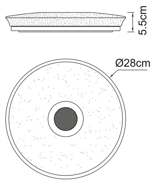 Globo 41366W LED stropní svítidlo s reproduktorem Raffy 1x18W | 1100lm | 3000-6500K | RGB | IP44- stmívatelné, Bluetooth, dálkové ovládání, noční režim, paměťová funkce, bílá, opál
