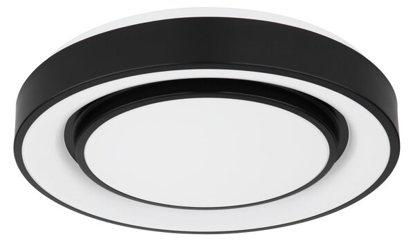 Globo 41368-24 LED stropní svítidlo Sully 1x24W | 800lm | 3000-6500K | RGB - stmívatelné, dálkové ovládání, duhový efekt, noční režim, paměťová funkce, černá, opál