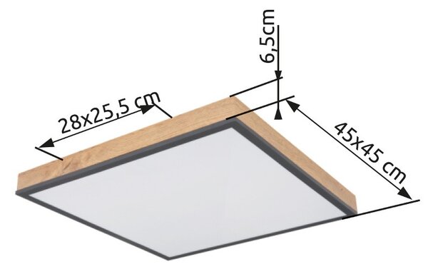 Globo 416080WD2 LED stropní svítidlo Doro 1x24W | 1500lm | 3000K - hnědá, černá, opál
