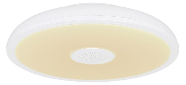 Globo 41366W LED stropní svítidlo s reproduktorem Raffy 1x18W | 1100lm | 3000-6500K | RGB | IP44- stmívatelné, Bluetooth, dálkové ovládání, noční režim, paměťová funkce, bílá, opál