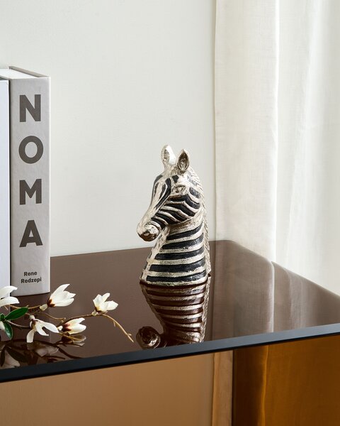 Dekorativní figurka Zebra ZAGORA Kov Černá/Stříbrná