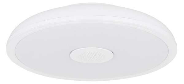 Globo 41366W LED stropní svítidlo s reproduktorem Raffy 1x18W | 1100lm | 3000-6500K | RGB | IP44- stmívatelné, Bluetooth, dálkové ovládání, noční režim, paměťová funkce, bílá, opál