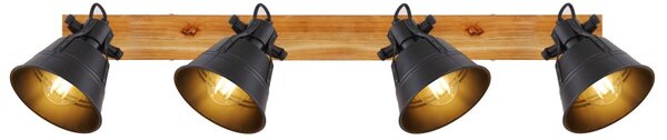 Globo 15466S-4 přisazené stropní bodové svítidlo Günther 4x60W | E27 - hněá, černá, zlatá