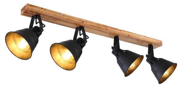 Globo 15466S-4 přisazené stropní bodové svítidlo Günther 4x60W | E27 - hněá, černá, zlatá