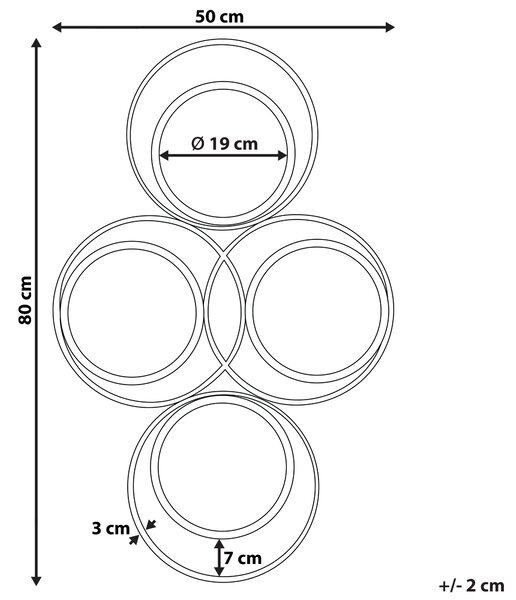 Zrcadlo LESCAR 50 cm 80 cm Kov Zlatá