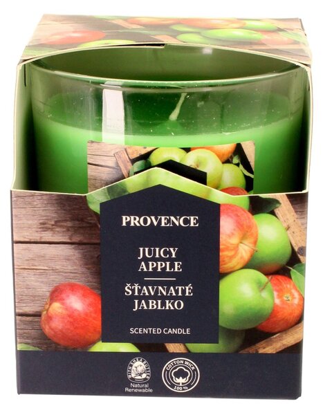 Provence Vonná svíčka ve skle 20 hodin šťavnaté jablko