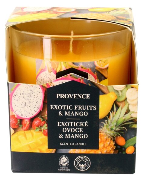 Provence Vonná svíčka ve skle 20 hodin exotické ovoce a mango