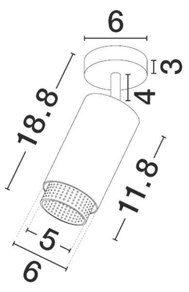 Nova Luce Černé bodové světlo Nessi ll. 6 cm