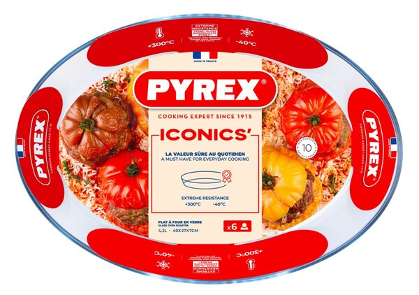 Skleněný pekáč PYREX 40x27cm/4,2l., borosilikát