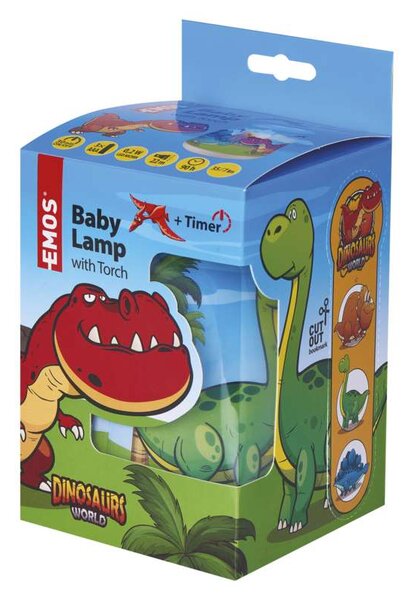 Dětská LED lampa se svítilnou Dino na baterie - EMOS - LED lampičky a svítilny