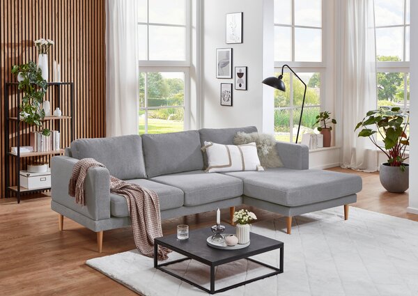 ROHOVÁ SEDAČKA, textil, světle šedá Carryhome - Sedací soupravy, Online Only