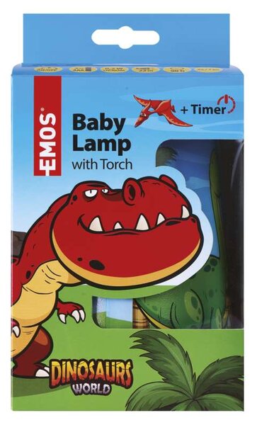 Dětská LED lampa se svítilnou Dino na baterie - EMOS - LED lampičky a svítilny