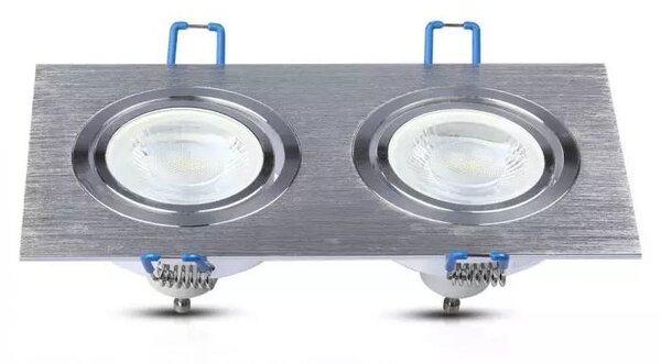 LED Solution Dvojitý podhledový rámeček broušený hliník hranatý výklopný 3608