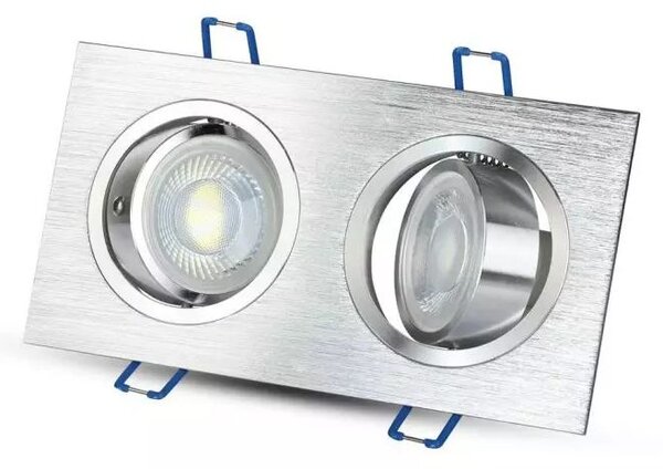 LED Solution Dvojitý podhledový rámeček broušený hliník hranatý výklopný 3608