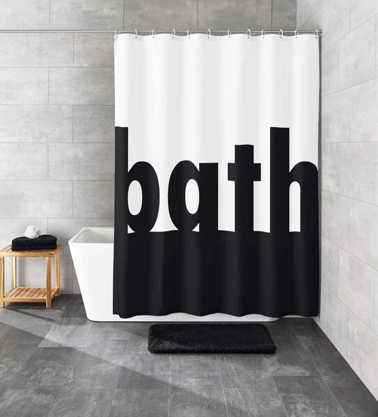 Kleine Wolke Bath sprchový závěs 200x180 cm bílá-černá 5959185305