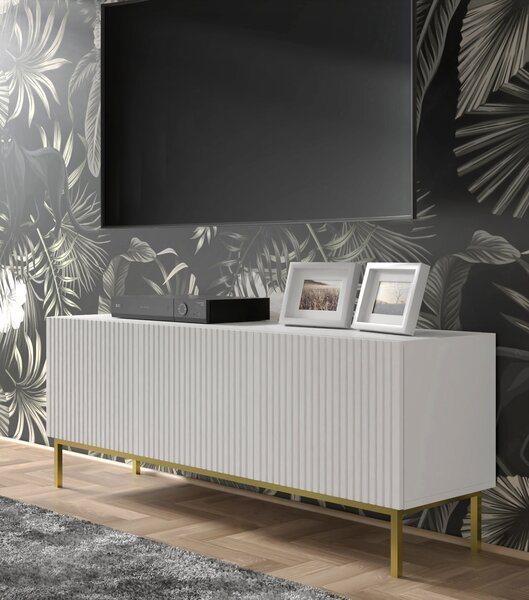 TV skříňka/stolek 3D 150 Rowanna (bílá + černá)