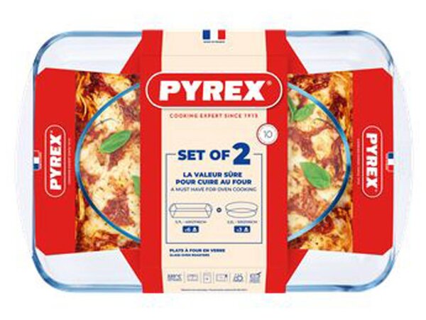 Pyrex Sada skleněných pekáčů 2ks 2200ml a 3700ml