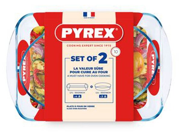 Pyrex Sada skleněných pekáčů 2ks 2200ml a 2700ml