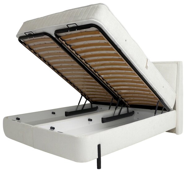 POSTEL BOXSPRING, 180/200 cm, bílá Hom`in - Postele s úložným prostorem