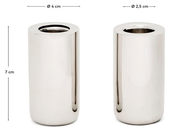 -30 % Dny Marianne - Kave Home Set dvou nerezových svícnů Nirela 7 cm