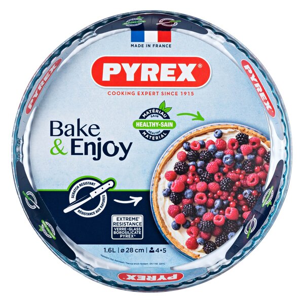 Pyrex Skleněná zapékací forma na koláč 28cm, borosilikát