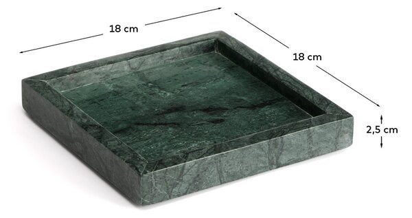 Kave Home Zelený mramorový tác Serela 18 x 18 cm