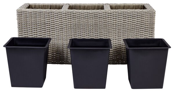 Květináč BELLIS Umělý ratan 82 cm Světle hnědá