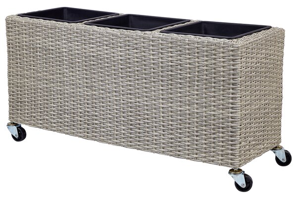 Květináč BELLIS Umělý ratan 82 cm Světle hnědá