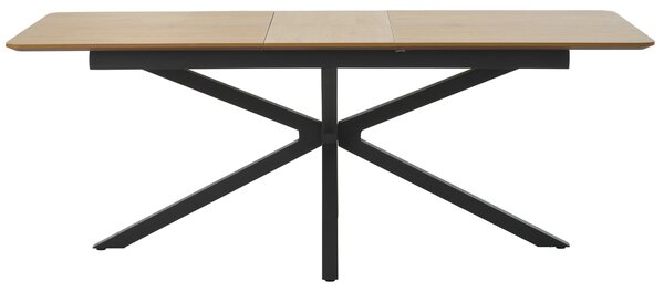 Unique Furniture Černý rozkládací jídelní stůl Cesura 160/200 x 90 cm s dubovým dekorem