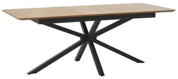 Unique Furniture Černý rozkládací jídelní stůl Cesura 160/200 x 90 cm s dubovým dekorem