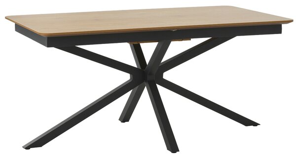Unique Furniture Černý rozkládací jídelní stůl Cesura 160/200 x 90 cm s dubovým dekorem