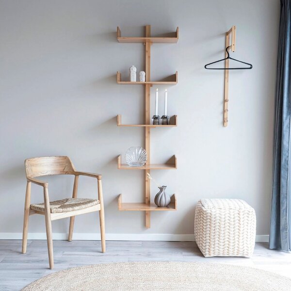 Nordic Living Bambusový nástěnný věšák Trenna