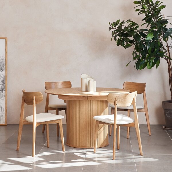 Unique Furniture Dubový rozkládací jídelní stůl Nola 120/167 x 120 cm