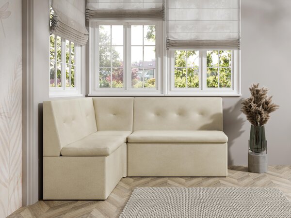 Rohová lavice Layla 130x170 (krémová). Akce -20%