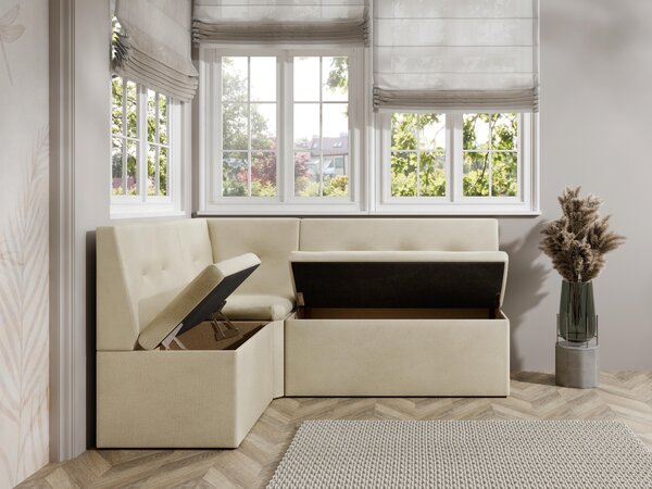 Rohová lavice Layla 130x170 (krémová). Akce -20%