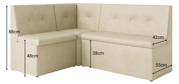 Rohová lavice Layla 130x170 (tmavě béžová). Akce -20%
