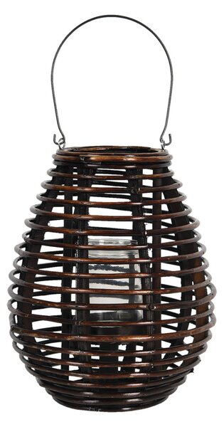 Hnědá dřevěná závěsná lucerna Eudo – Ø 29*35 cm - Clayre & Eef