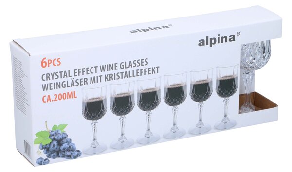 Alpina Plastová sklenice na víno 200ml 6ks