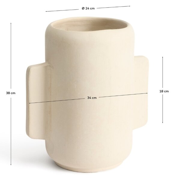 Kave Home Béžová váza Mireni 38 cm