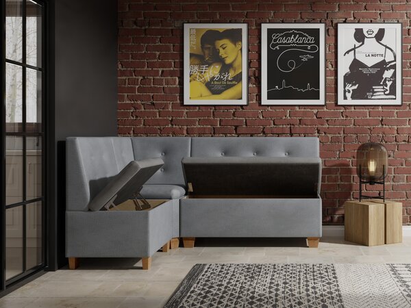 Rohová lavice Bolio 130x170 (šedá). Akce -20%